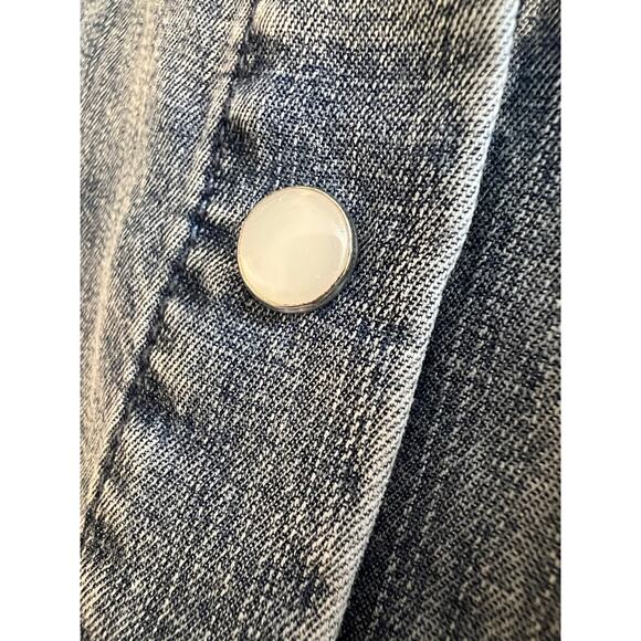 Jane and Delancey Lyocell Chambray Button Down Long Sleeve Shirt - S - Picture 8 of 9